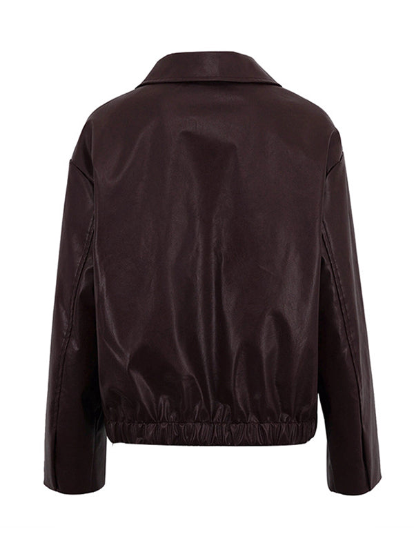Zip Long-Sleeve Elastic Relaxed Jacket