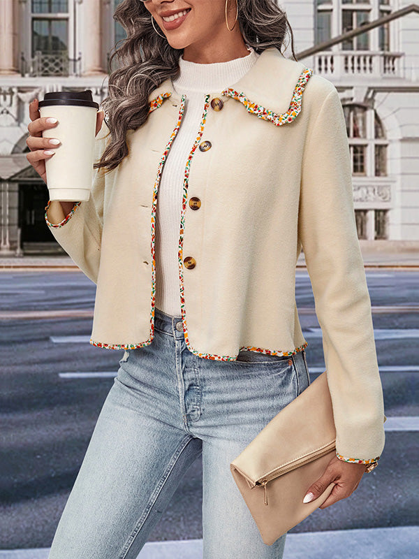 Button-Detail Long-Sleeve Relaxed Jacket