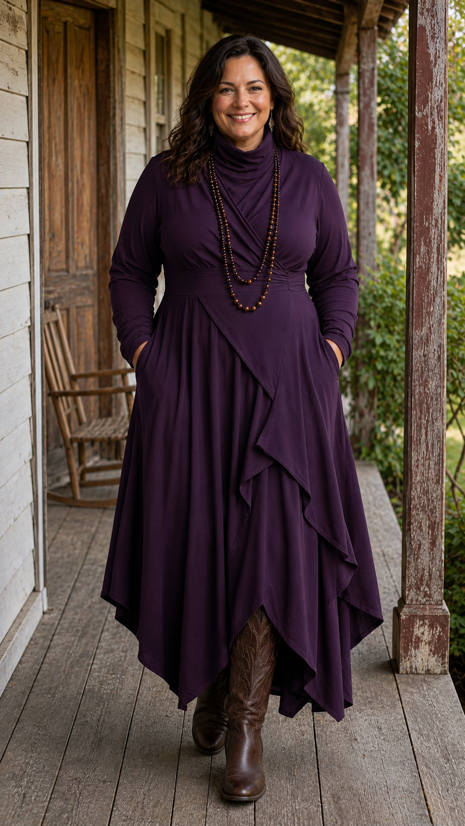 Arielle | Vintage Asymmetrical Turtleneck Dress