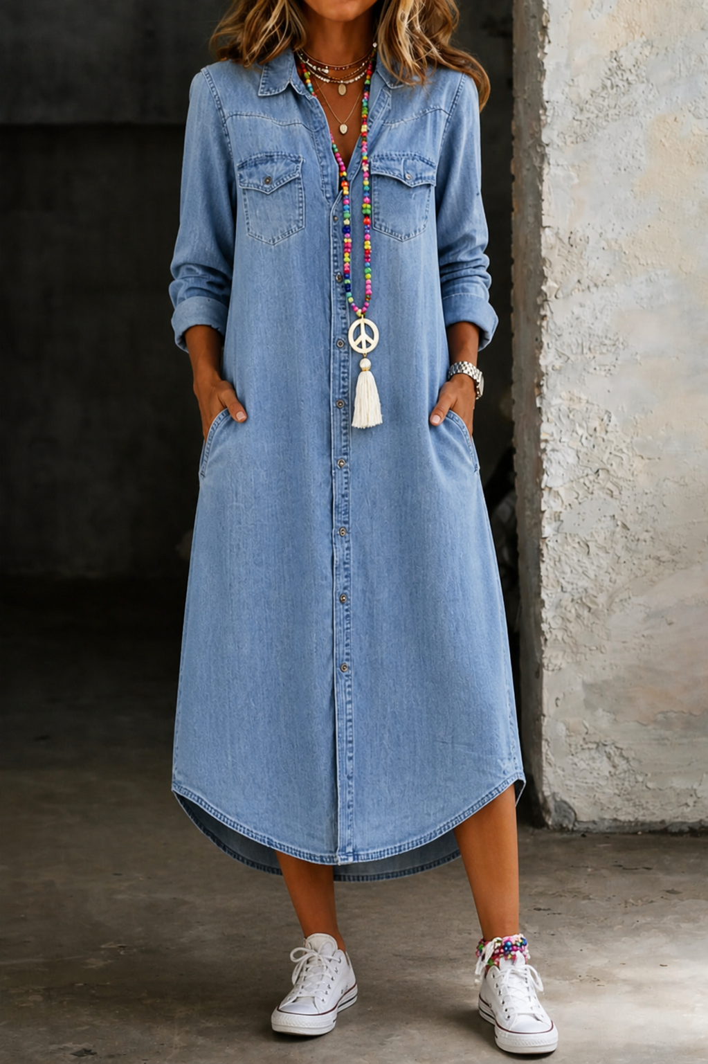 Andi | Long Denim Shirt Dress