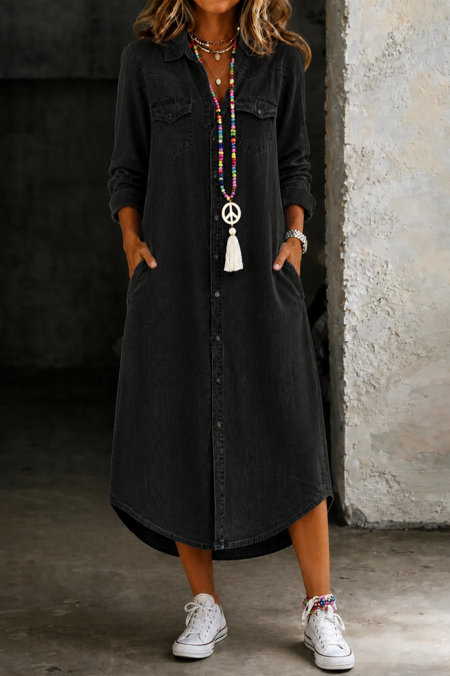 Andi | Long Denim Shirt Dress