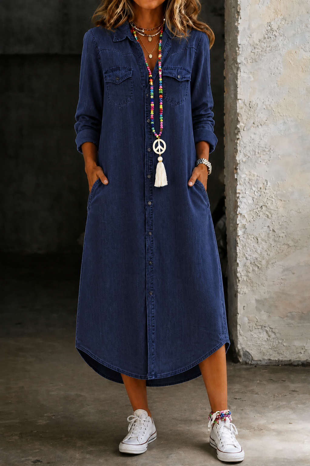 Andi | Long Denim Shirt Dress
