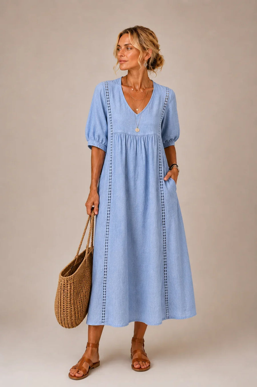 Angel | Lace Linen Dress