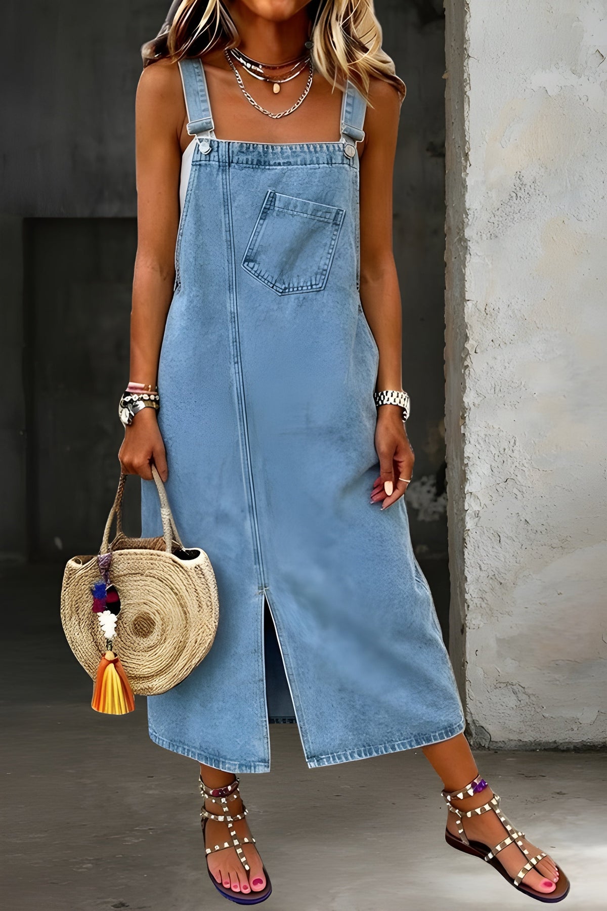 Thalia | Denim Jumper Dress