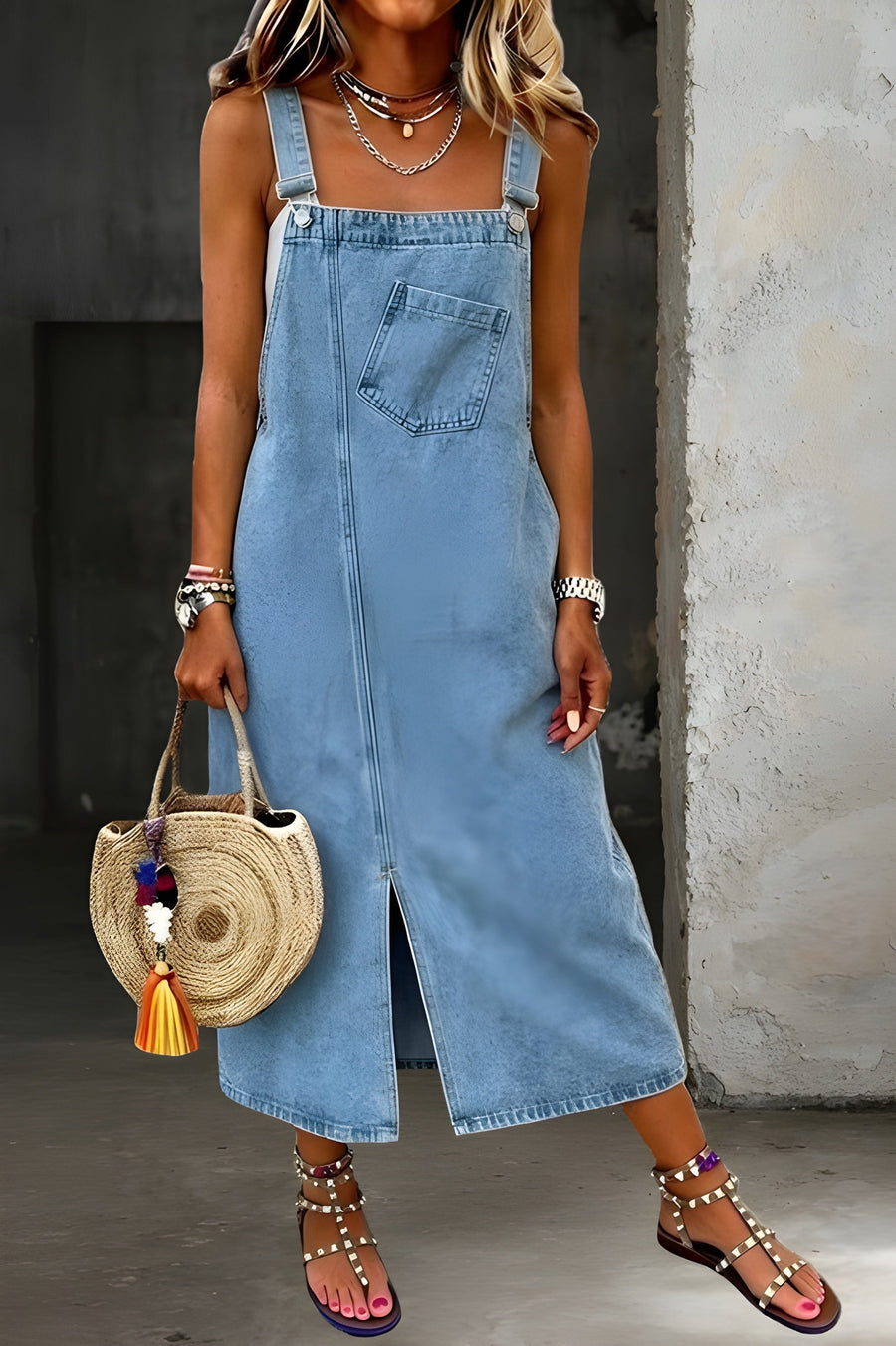 Thalia | Denim Jumper Dress