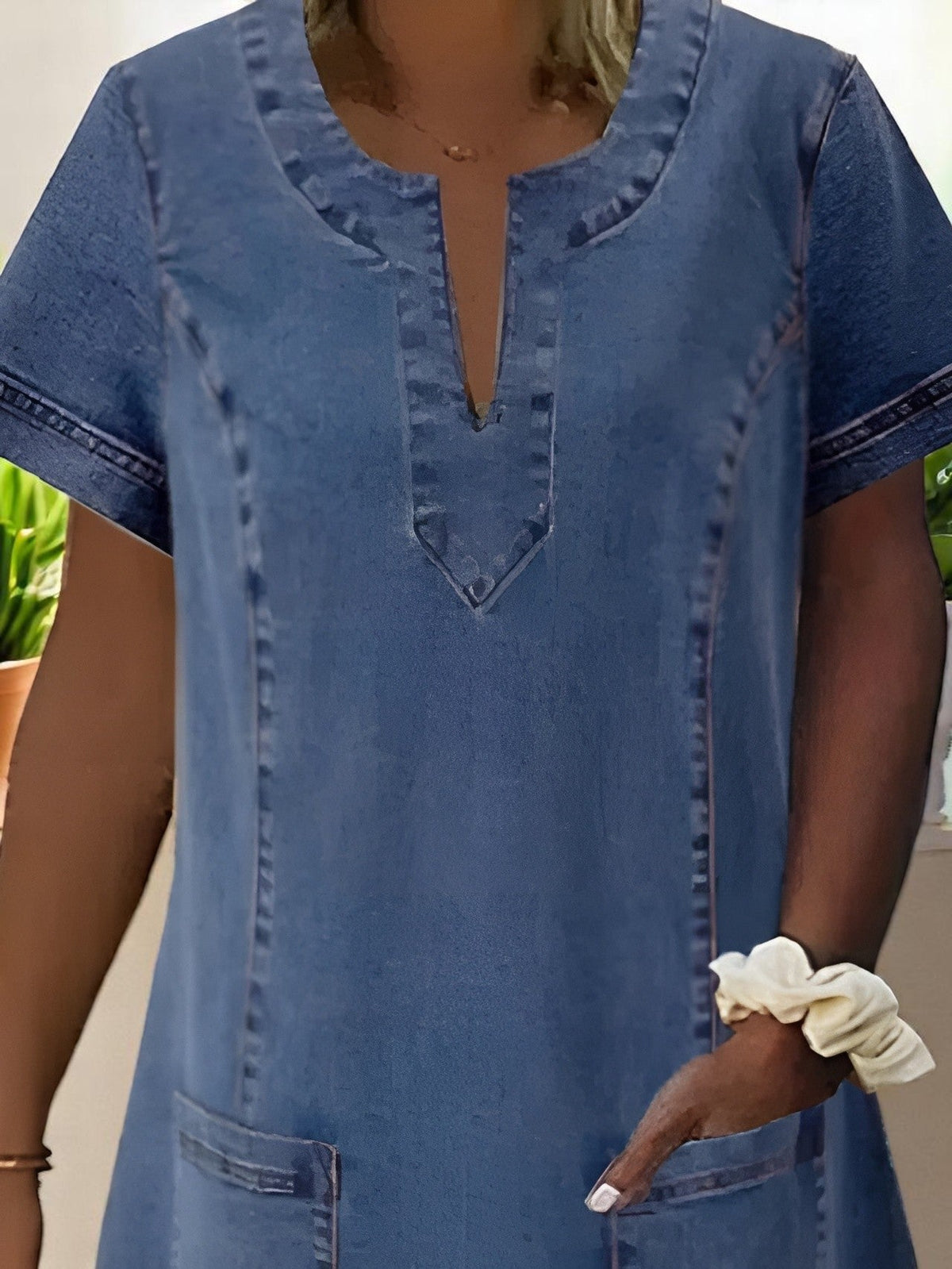 Orthelia | Soft Denim Dress with Front Pockets