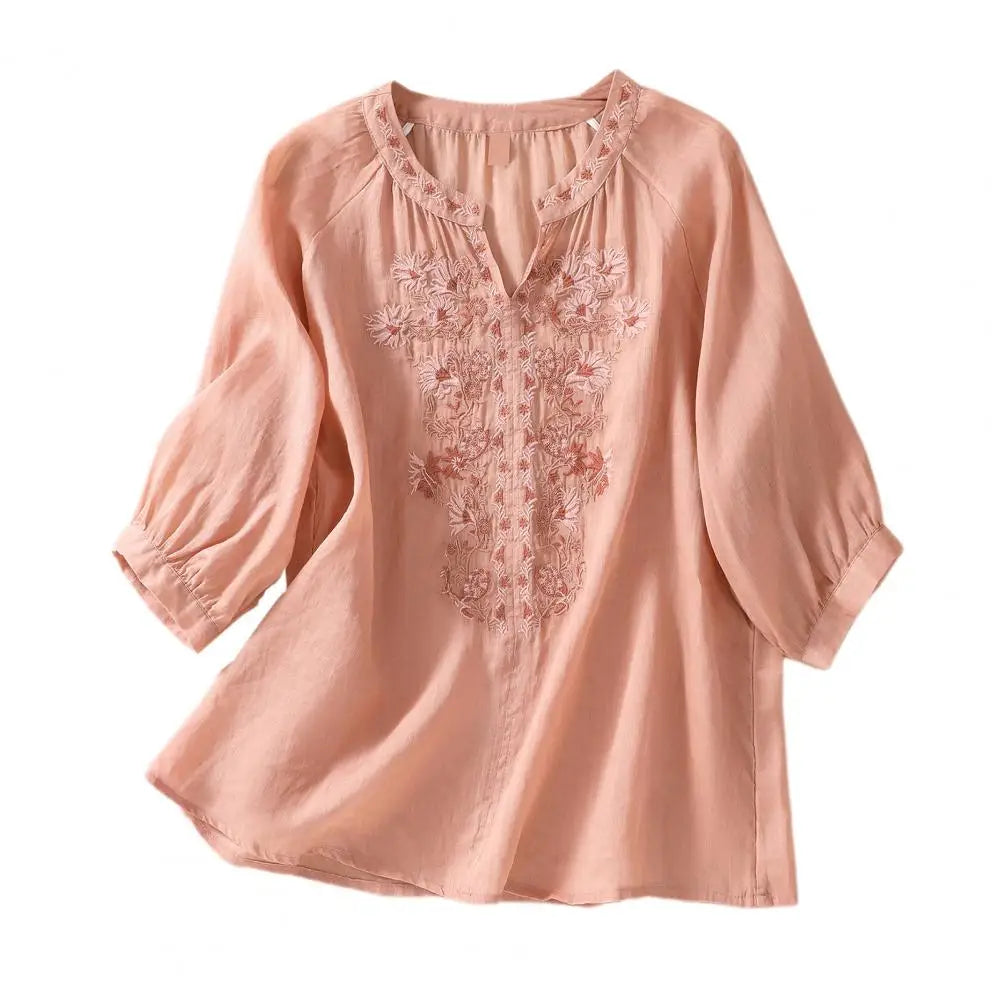 Sophie | Embroidered Cotton Floral Blouse