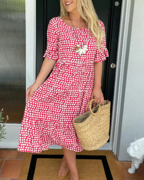 Julia | Short-Sleeve Midi Dress