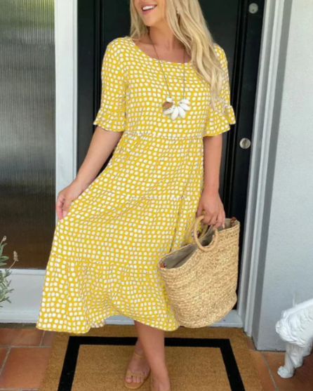 Julia | Short-Sleeve Midi Dress