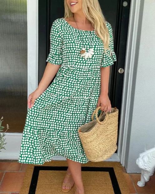Julia | Short-Sleeve Midi Dress