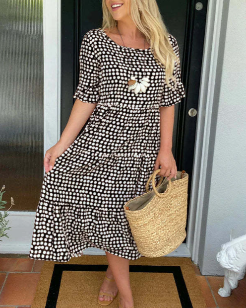 Julia | Short-Sleeve Midi Dress