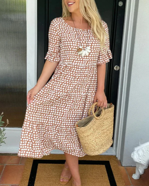 Julia | Short-Sleeve Midi Dress