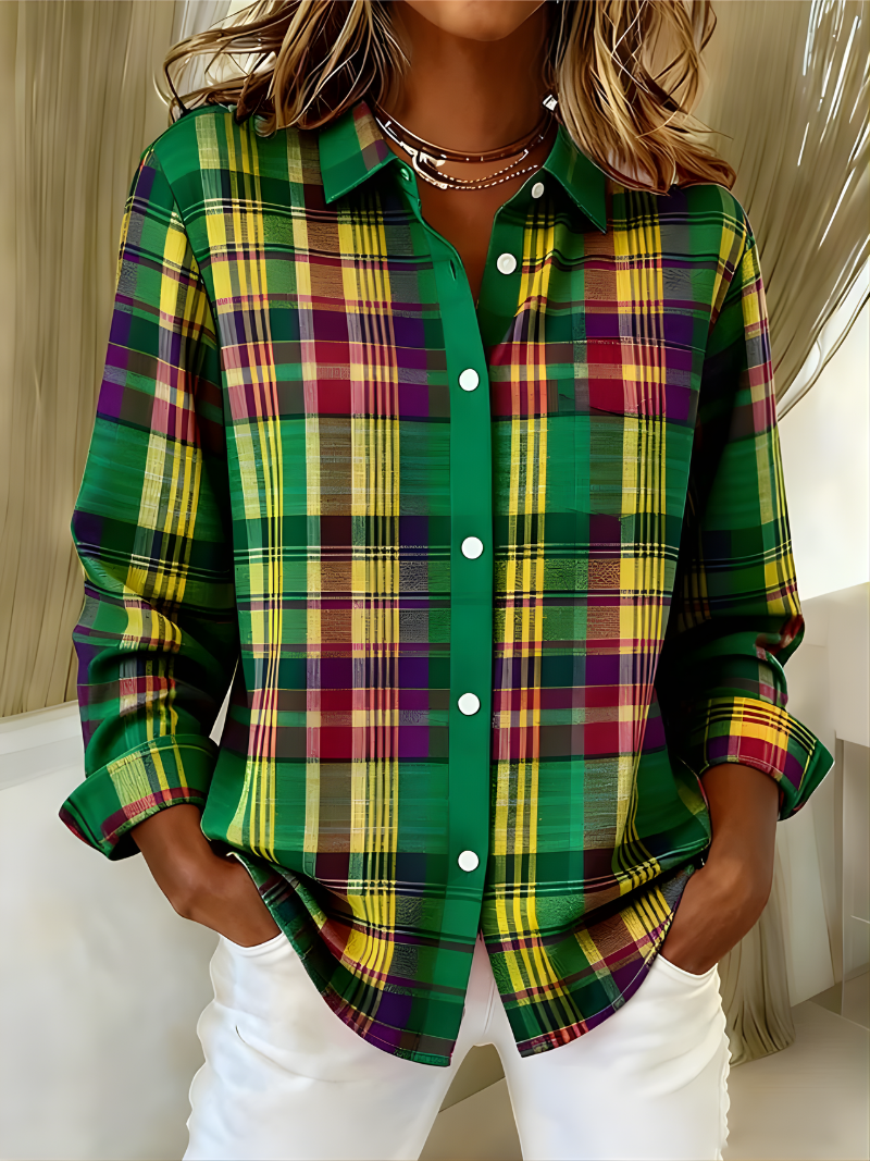 Elouise | Checked Hoodie Blouse