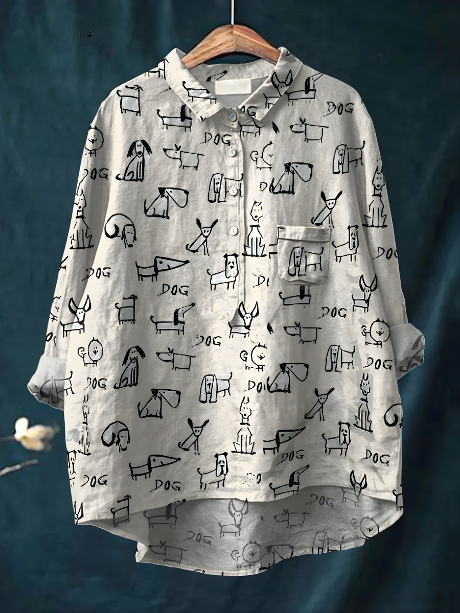 Raina | Dog Print Shirt