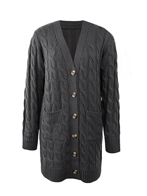 Button-Detail Relaxed Cardigan