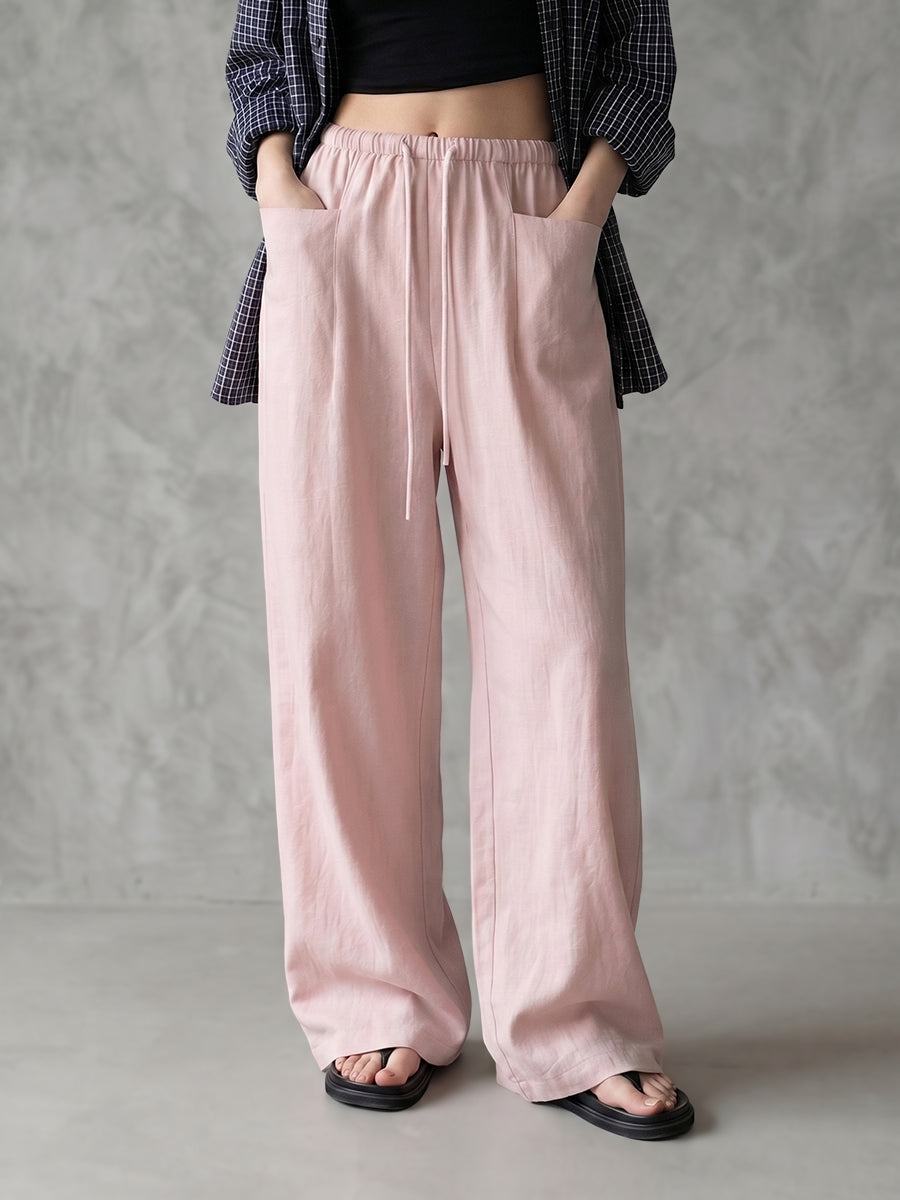 Wide-Leg Drawstring Pocket Relaxed Pants