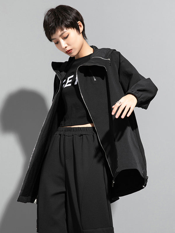 Hooded Zip Relaxed Jacket