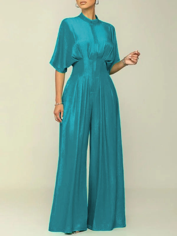 High-Waist Pleated Jumpsuit