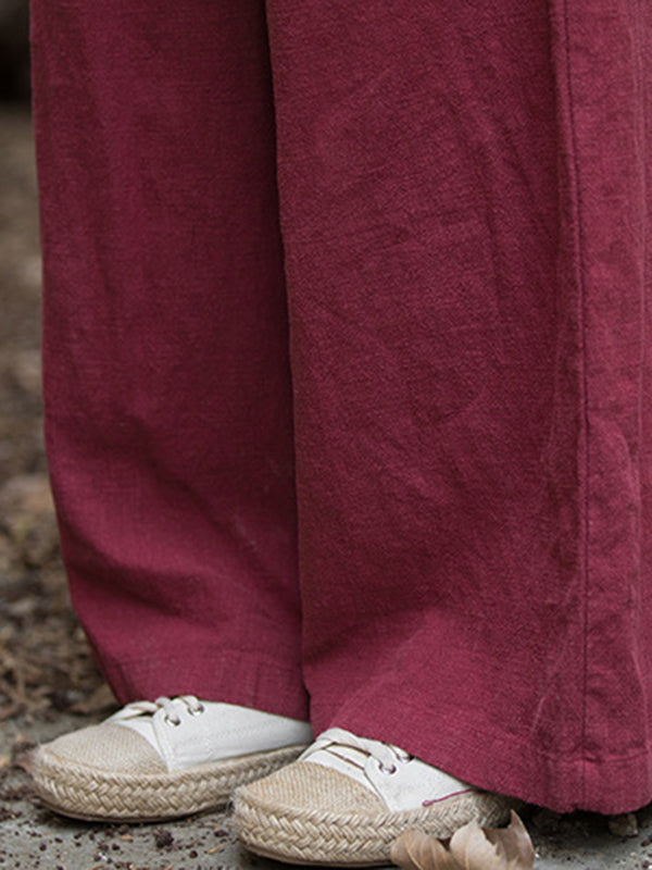 Wide-Leg Elastic Pants