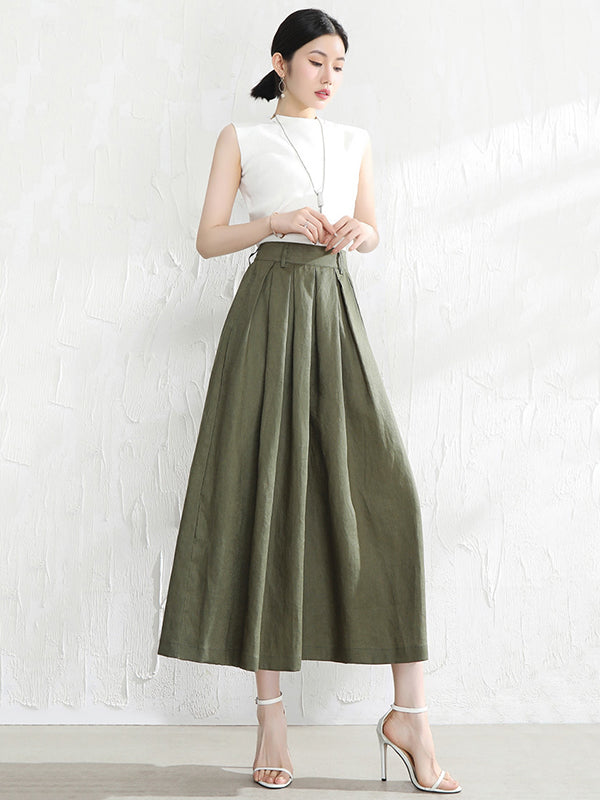 Cotton Wide-Leg Relaxed Pants