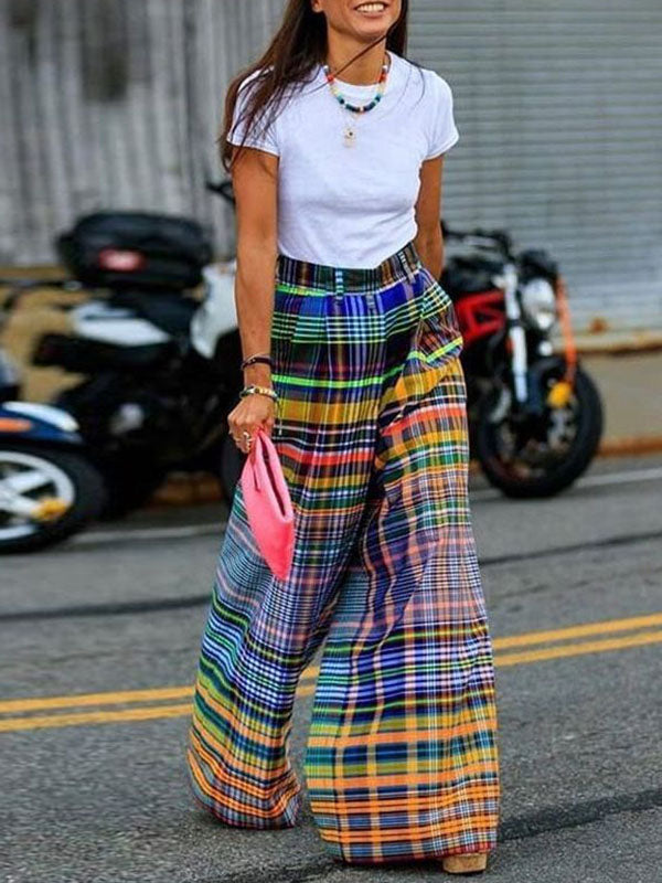 Printed Wide-Leg Relaxed Pants