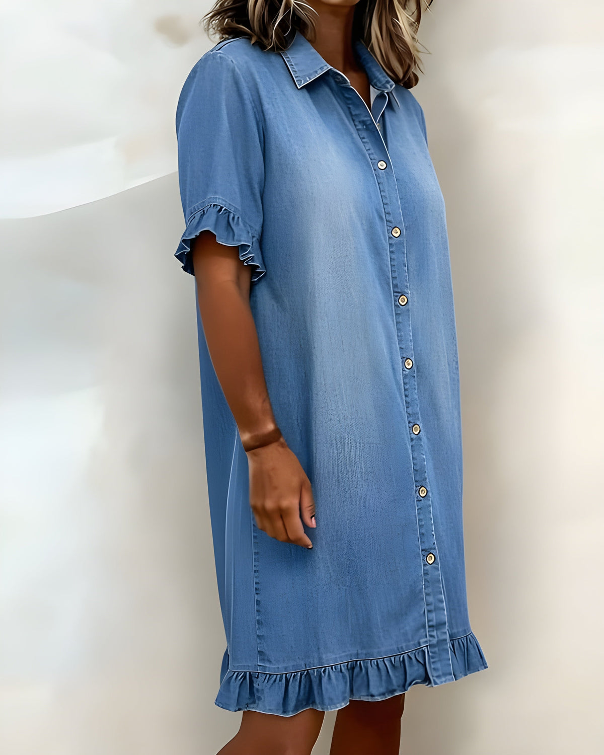 Katie | Effortlessly Ruched Denim Dress