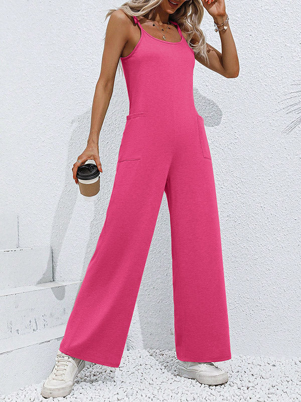 High-Waist Pocket Sleeveless Jumpsuit