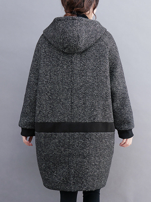 Hooded Long-Sleeve Relaxed Jacket