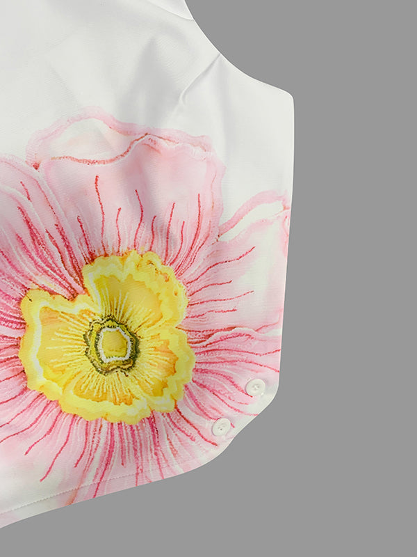 Floral Sleeveless Relaxed Vest
