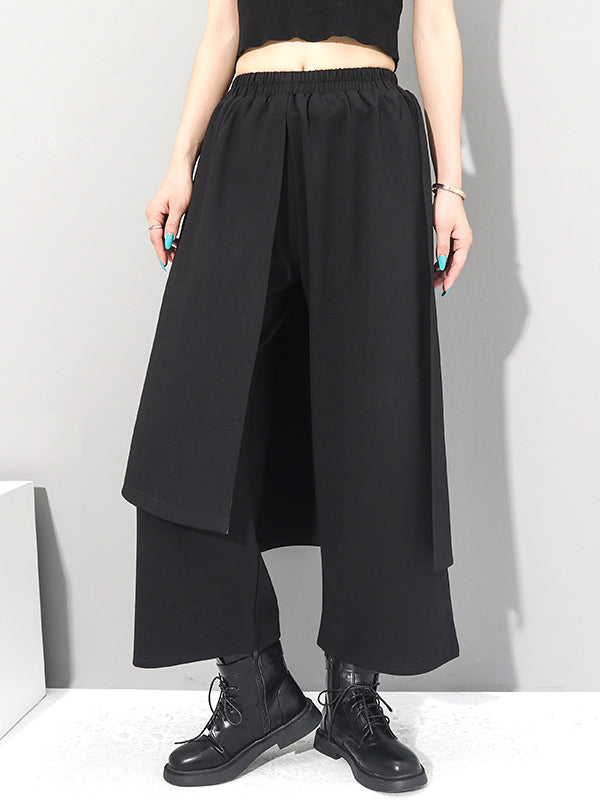 Wide-Leg Elastic Pants