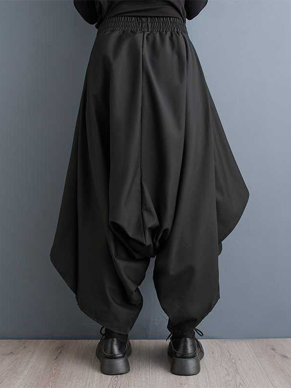 High-Waist Asymmetric Elastic Relaxed Culottes