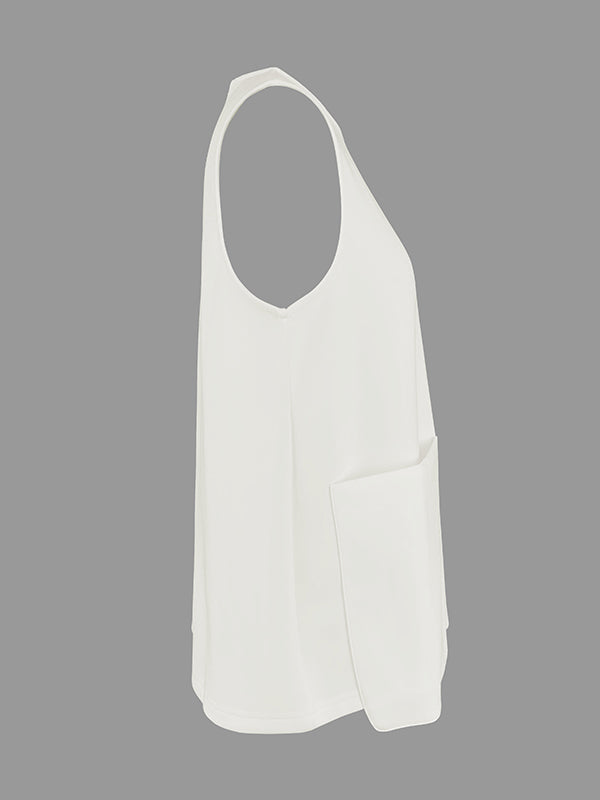 Round-Neck A-Line Relaxed Vest