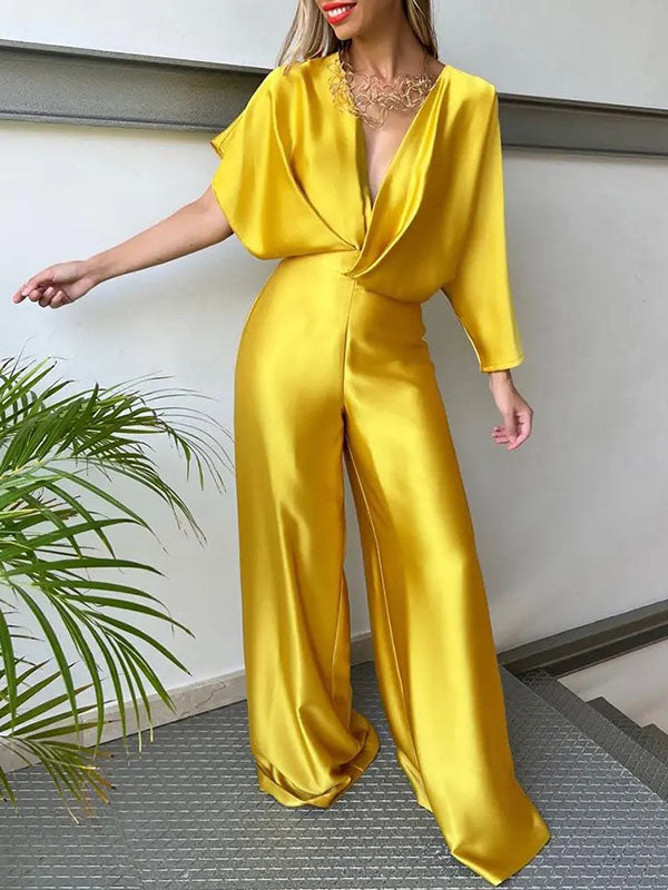 V-Neck Asymmetric Jumpsuit