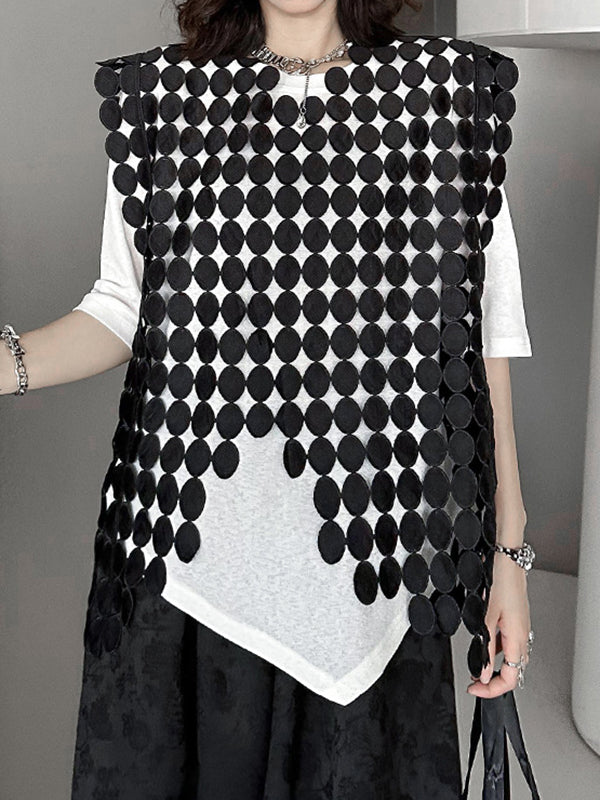 Round-Neck Asymmetric Cut-Out Relaxed Vest
