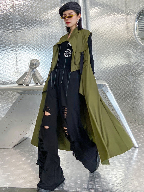 Asymmetric Drawstring Dress