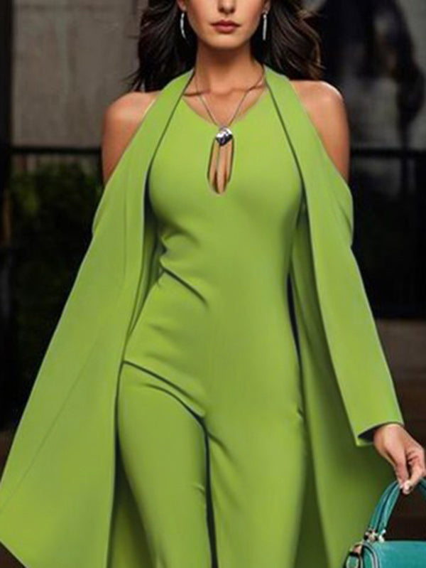 Batwing Cut-Out Relaxed Jumpsuit