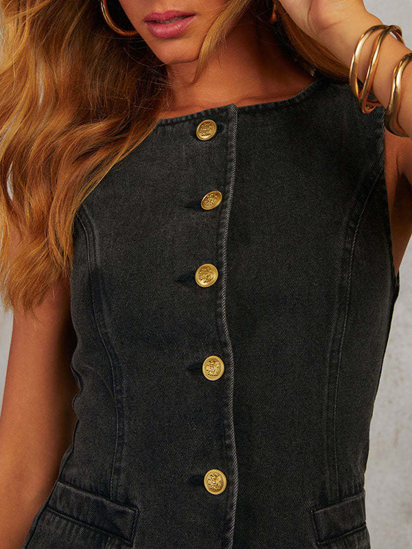 Round-Neck Sleeveless Vest