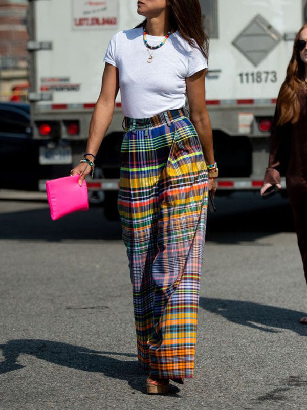 Printed Wide-Leg Relaxed Pants