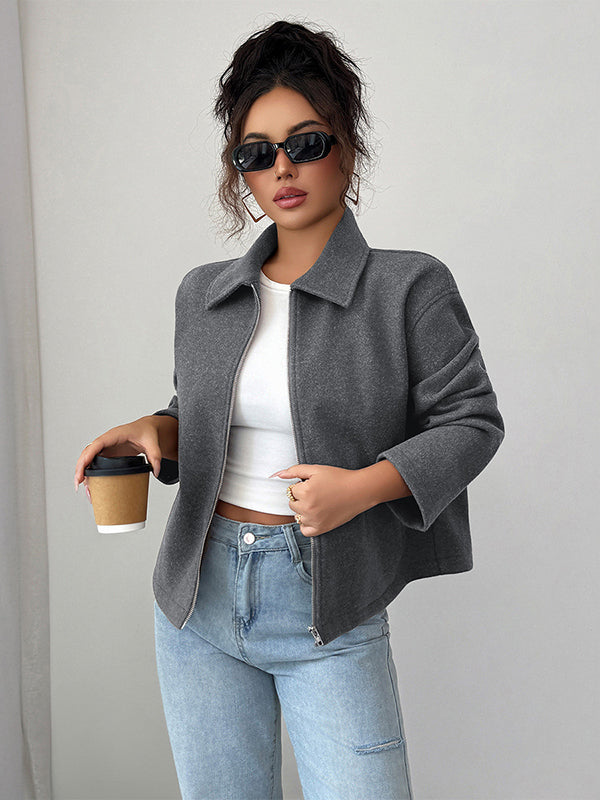Zip Long-Sleeve Relaxed Jacket