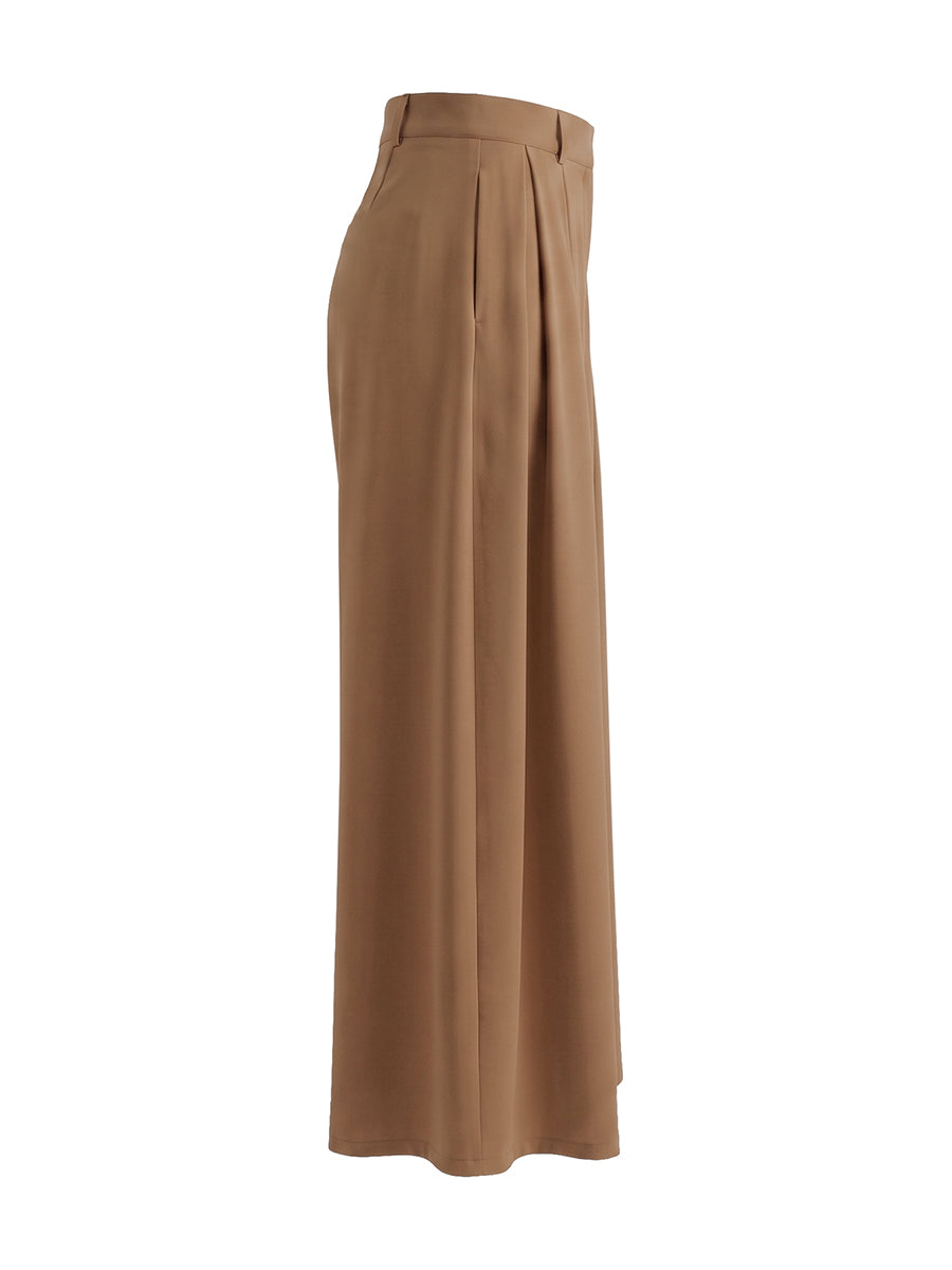 Wide-Leg Pleated Pants