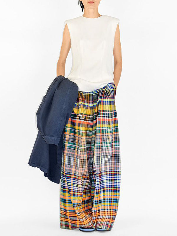 Printed Wide-Leg Relaxed Pants