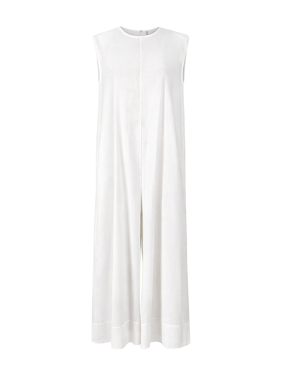 Wide-Leg Sleeveless Jumpsuit