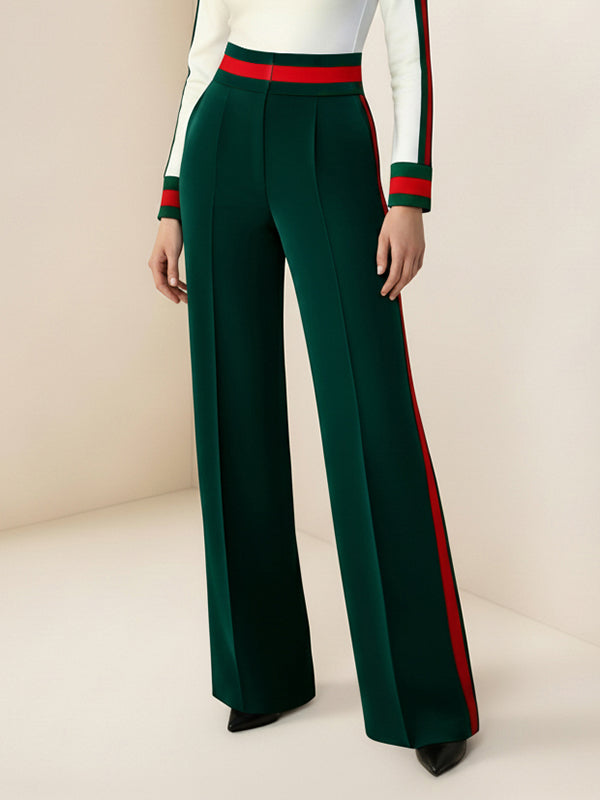 Striped Wide-Leg Pocket Relaxed Pants