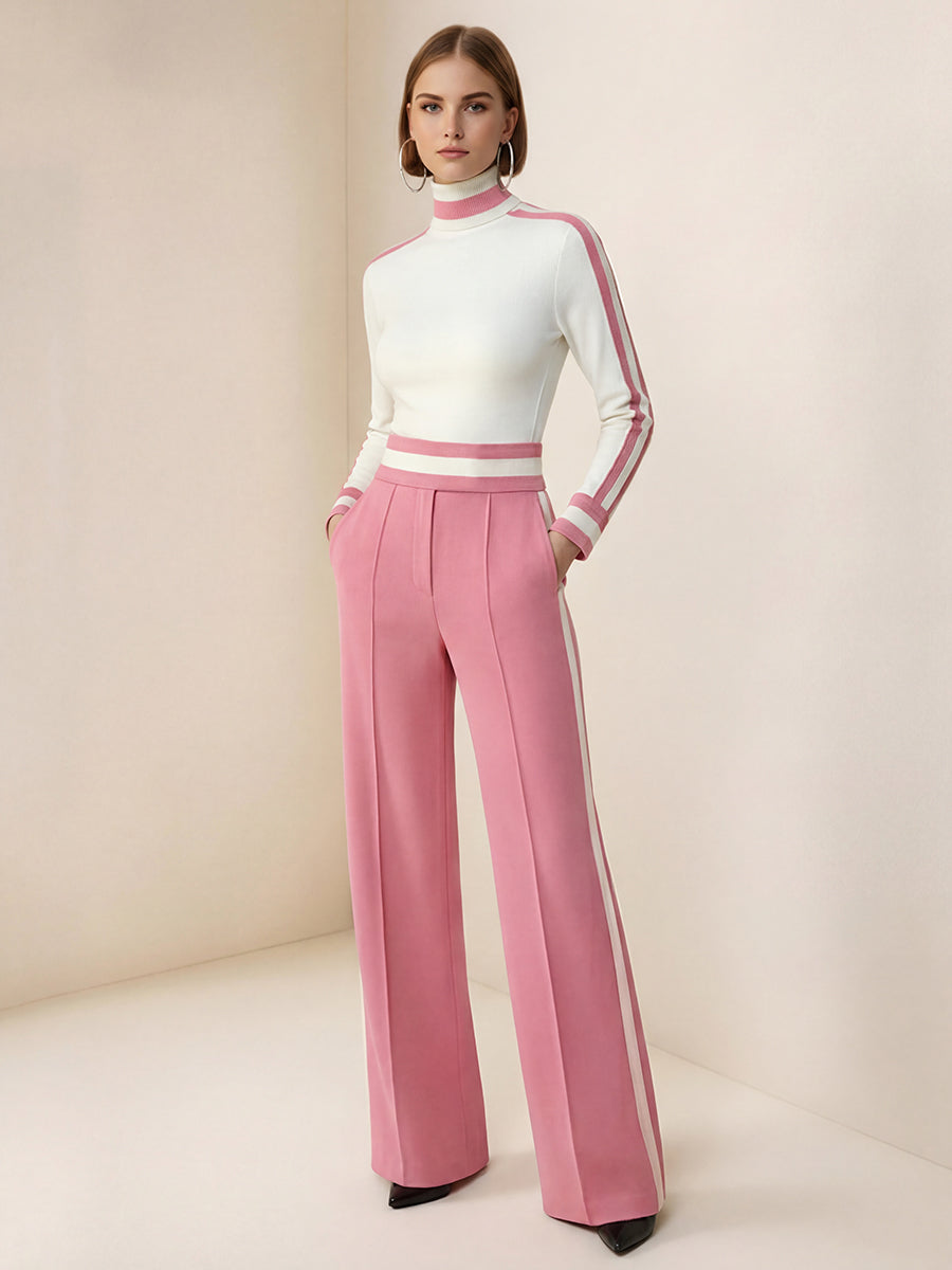 Striped Wide-Leg Pocket Relaxed Pants