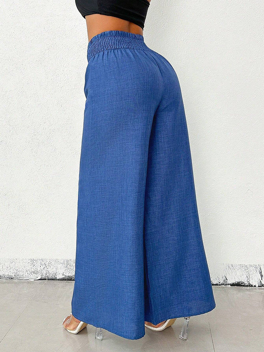 High-Waist Elastic Relaxed Pants