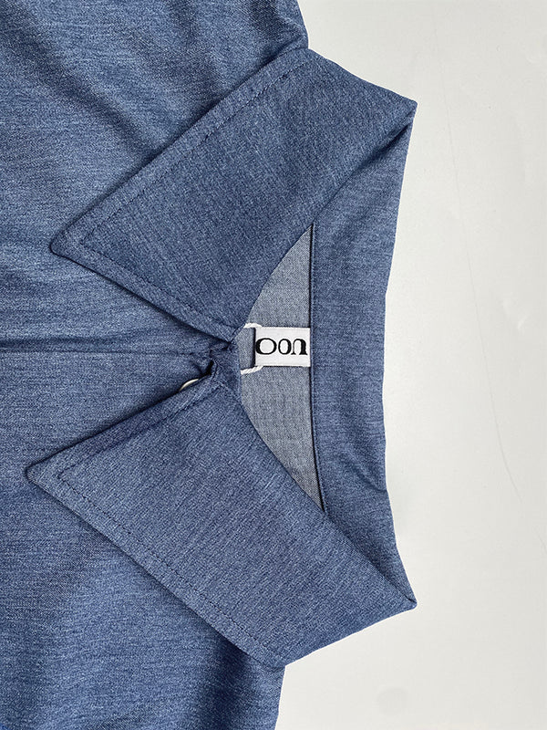Denim V-Neck Short-Sleeve Jumpsuit