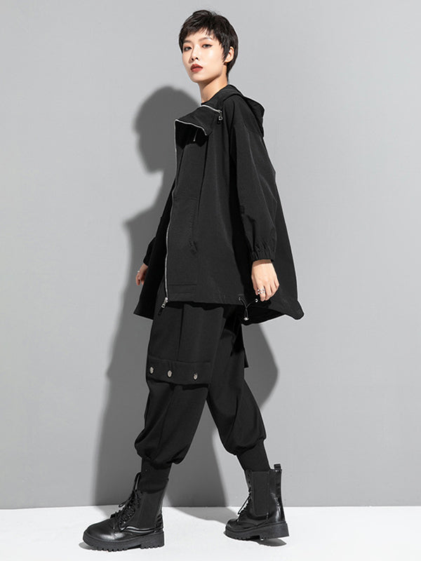 Hooded Zip Relaxed Jacket