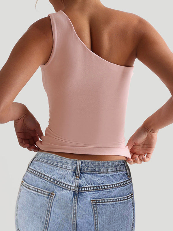 One-Shoulder Sleeveless Vest