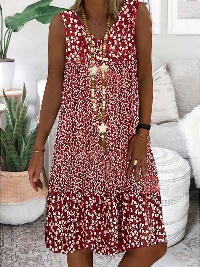 Niana | Sleeveless Floral V-Neck Dress