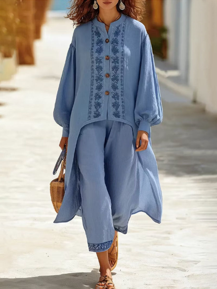 Floral Wide-Leg Pocket Relaxed Pants